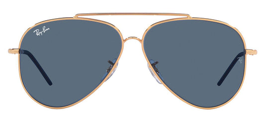 Ray-Ban RBR0101S Aviator Reverse Sunglasses - Rose Gold / Dark Blue
