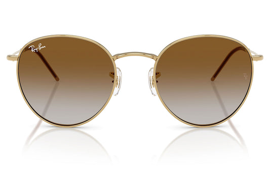 Ray-Ban RBR0103S Round Reverse Sunglasses - Arista Gold / Clear Gradient Brown