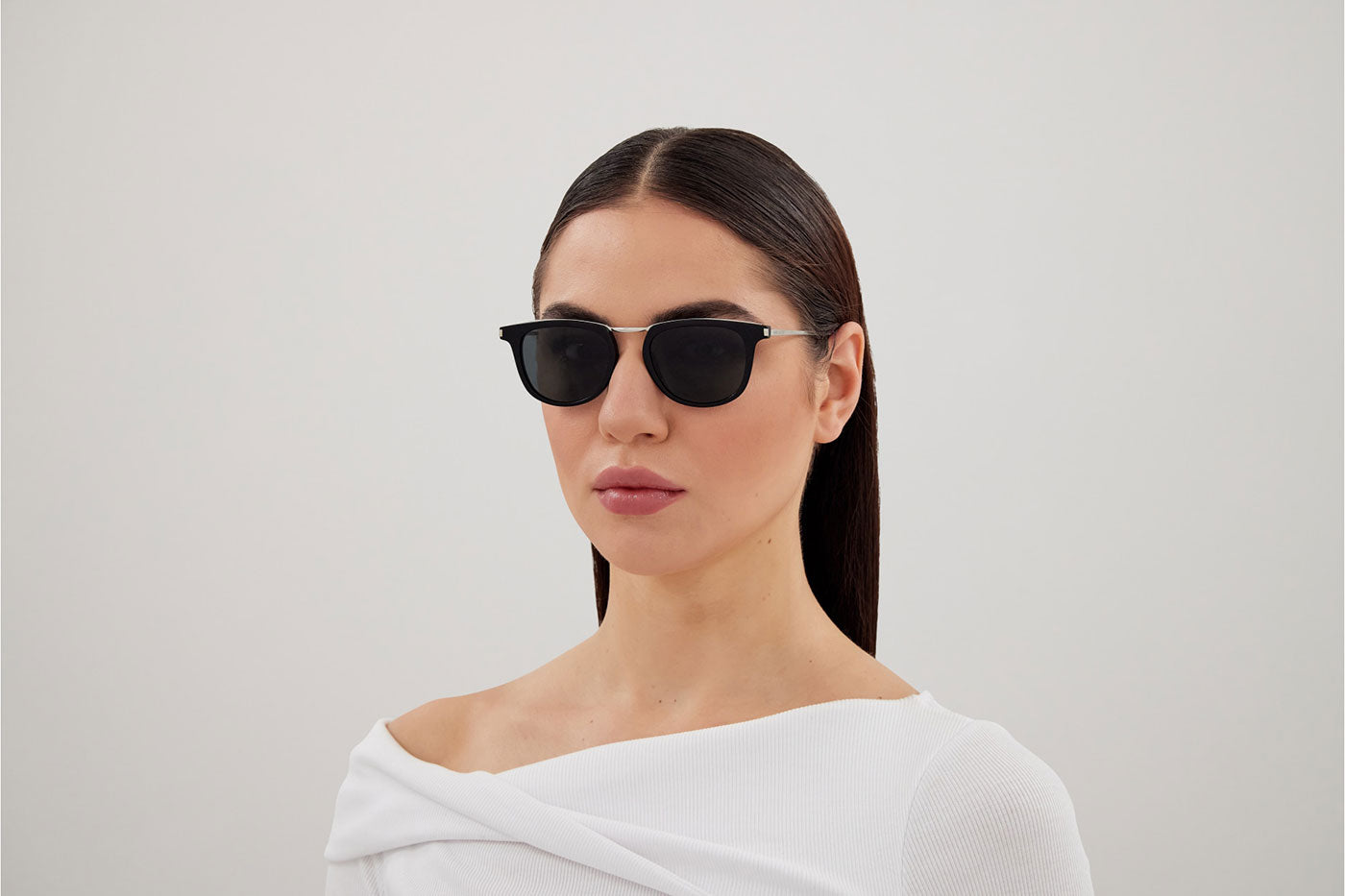 Saint Laurent SL 753 Sunglasses - Black & Silver / Black