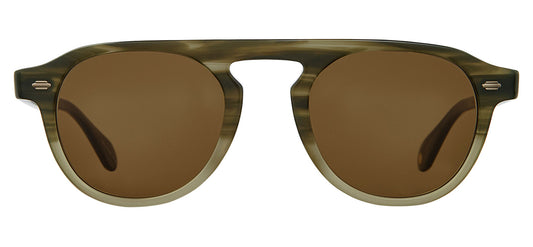 Garrett Leight Harding Sunglasses - Army Drift / Semi-Flat Pure Coffee