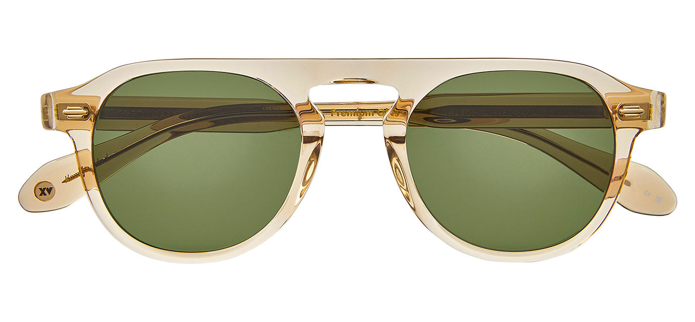 Garrett Leight Harding Sunglasses - Brew / Semi-Flat Pure Green