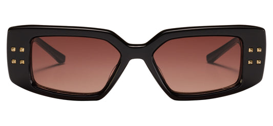 Valentino V-CINQUE Sunglasses - Black and Gold / Gradient Pink