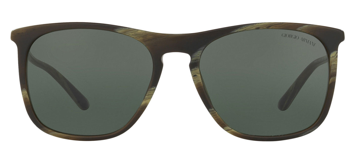Giorgio Armani AR8076 Sunglasses - Striped Green / Grey Green