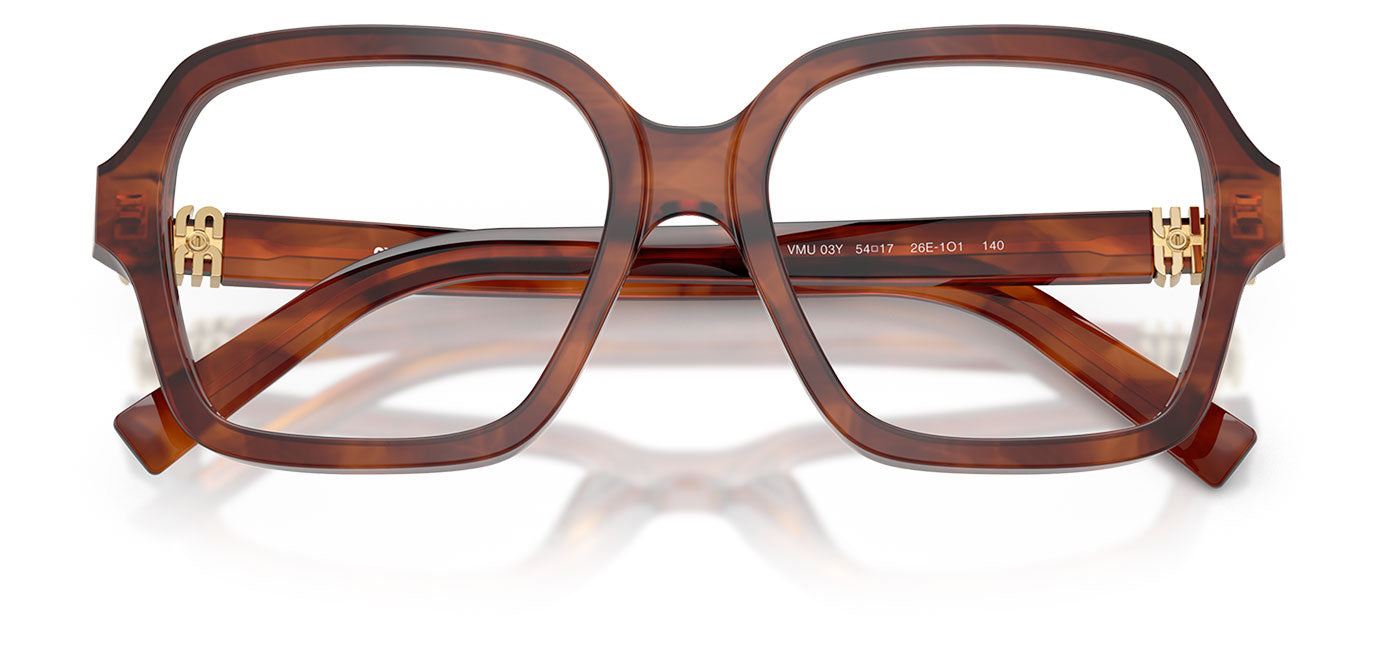 Miu Miu MU 03YV Glasses - Striped Tobacco