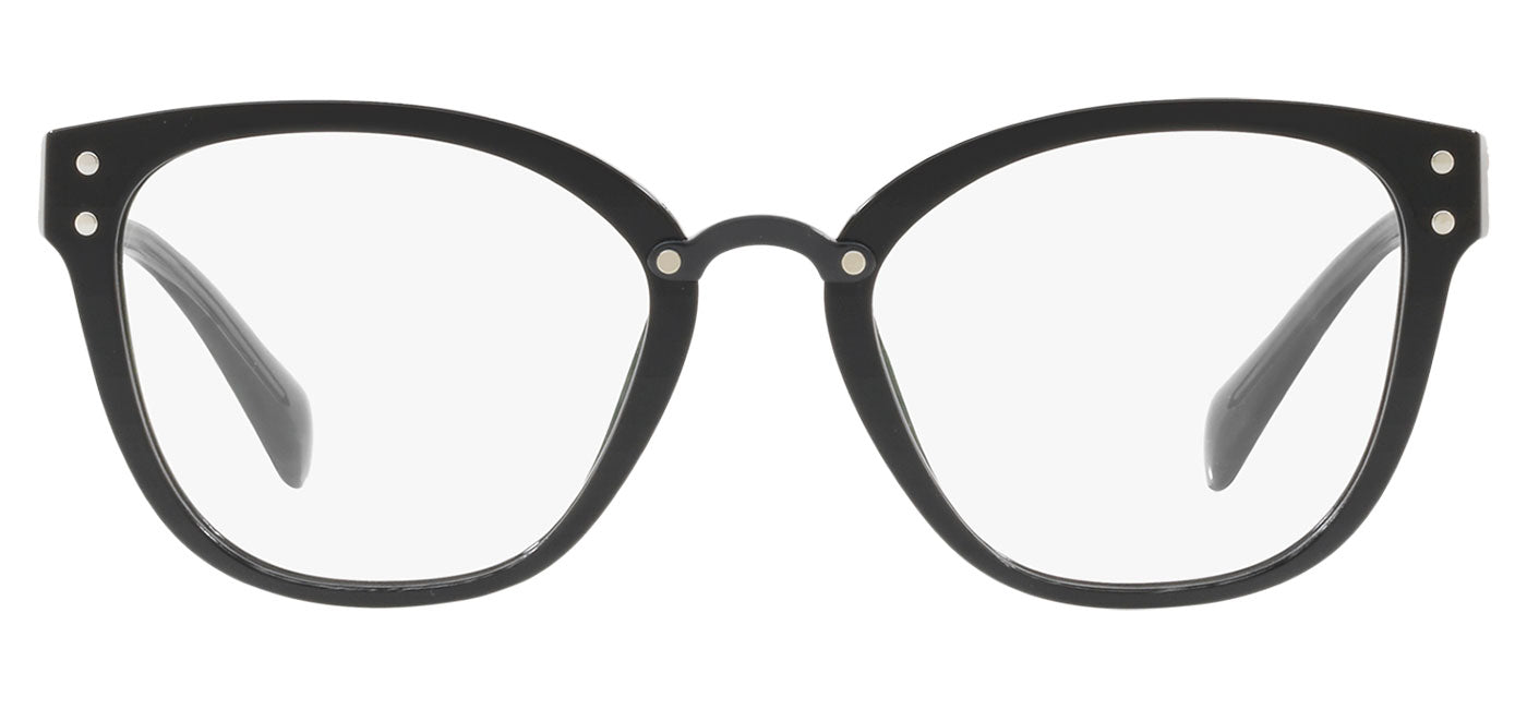 Miu Miu MU 04QV Glasses - Black & Transparent Grey