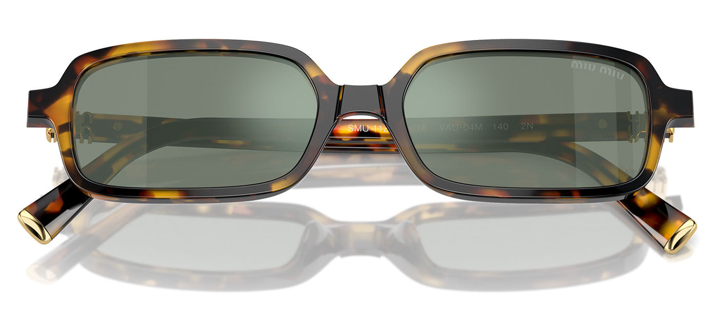 Miu Miu MU 11ZS Sunglasses - Honey Havana / Green Mirror Internal Silver