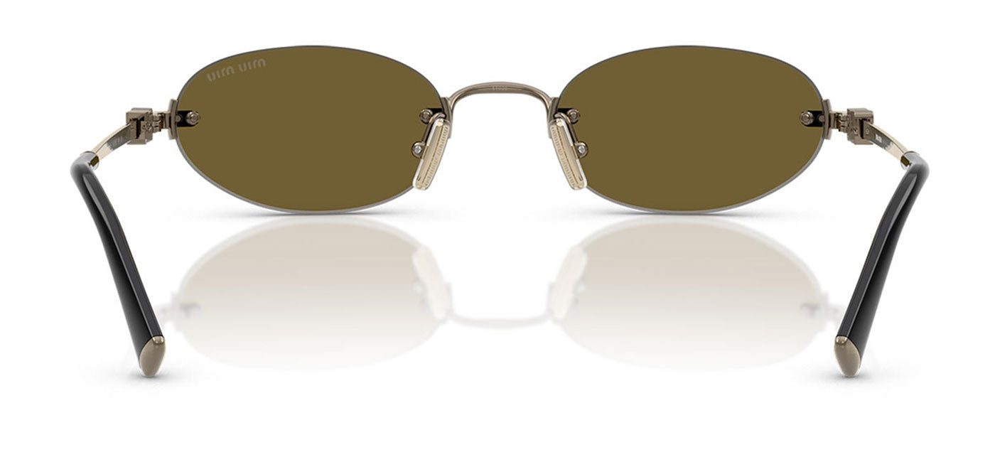 Miu Miu MU A54S Sunglasses - Old Gold / Dark Brown