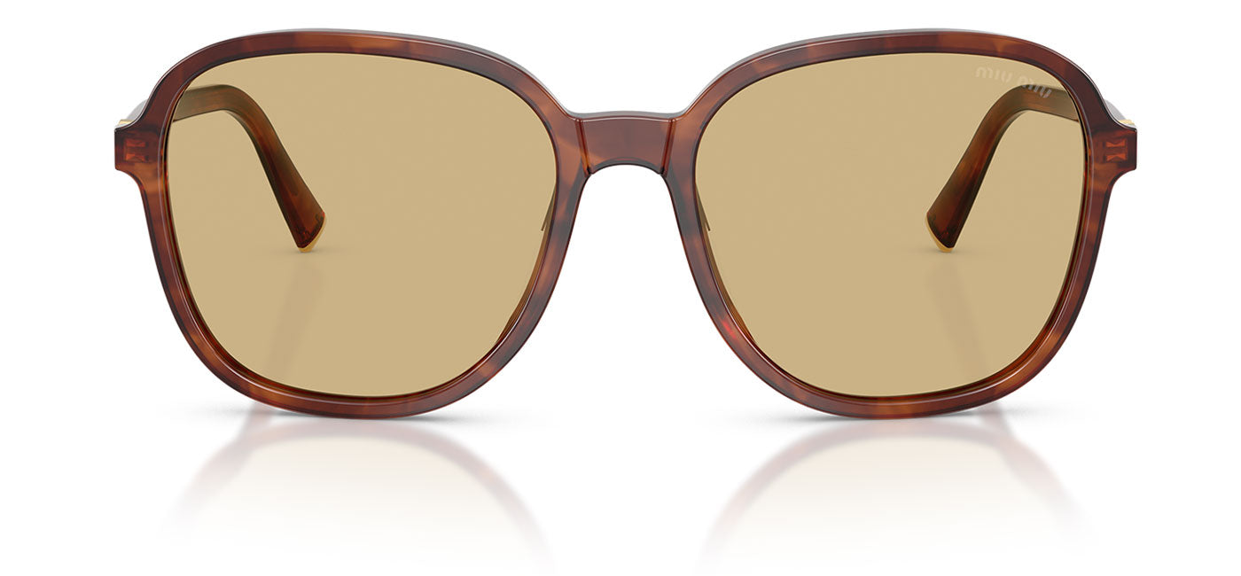 Miu Miu MU B01S Sunglasses - Striped Tobacco / Yellow