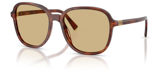 Miu Miu MU B01S Sunglasses - Striped Tobacco / Yellow