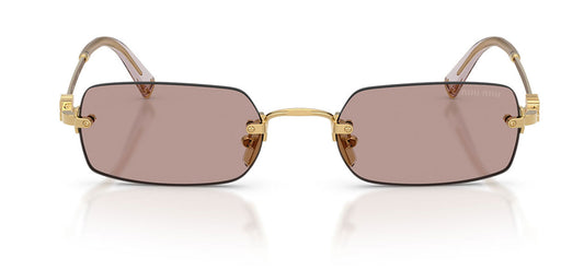 Miu Miu MU B50S Sunglasses - Gold / Light Purple Brown