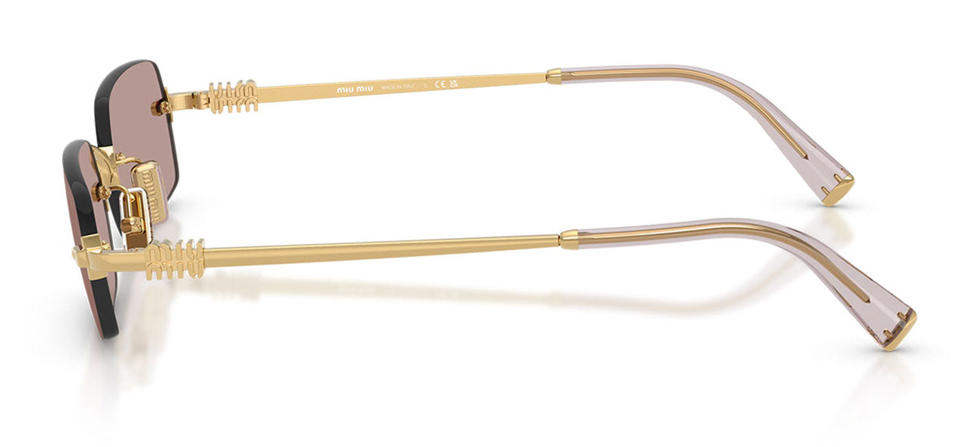 Miu Miu MU B50S Sunglasses - Gold / Light Purple Brown