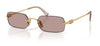 Miu Miu MU B50S Sunglasses - Gold / Light Purple Brown