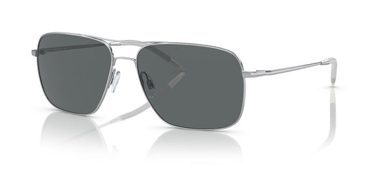 Oliver Peoples OV1150S Clifton Sunglasses - Silver / Dark Grey Polarised