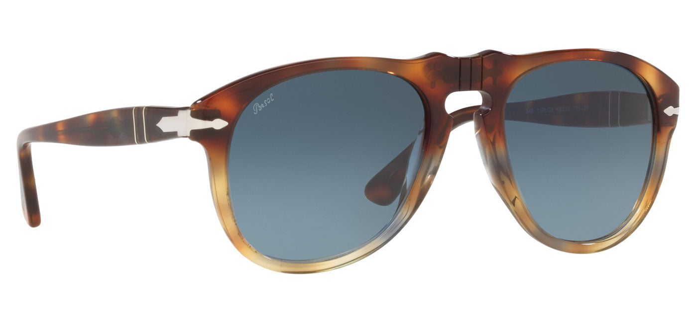 Persol PO0649 Sunglasses - Tortoise Spotted Brown / Azure Gradient Blue