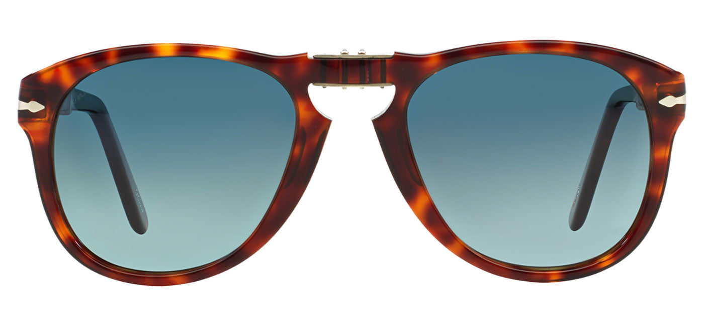 Persol PO0714 Folding Sunglasses - Havana / Crystal Blue Gradient Polarised