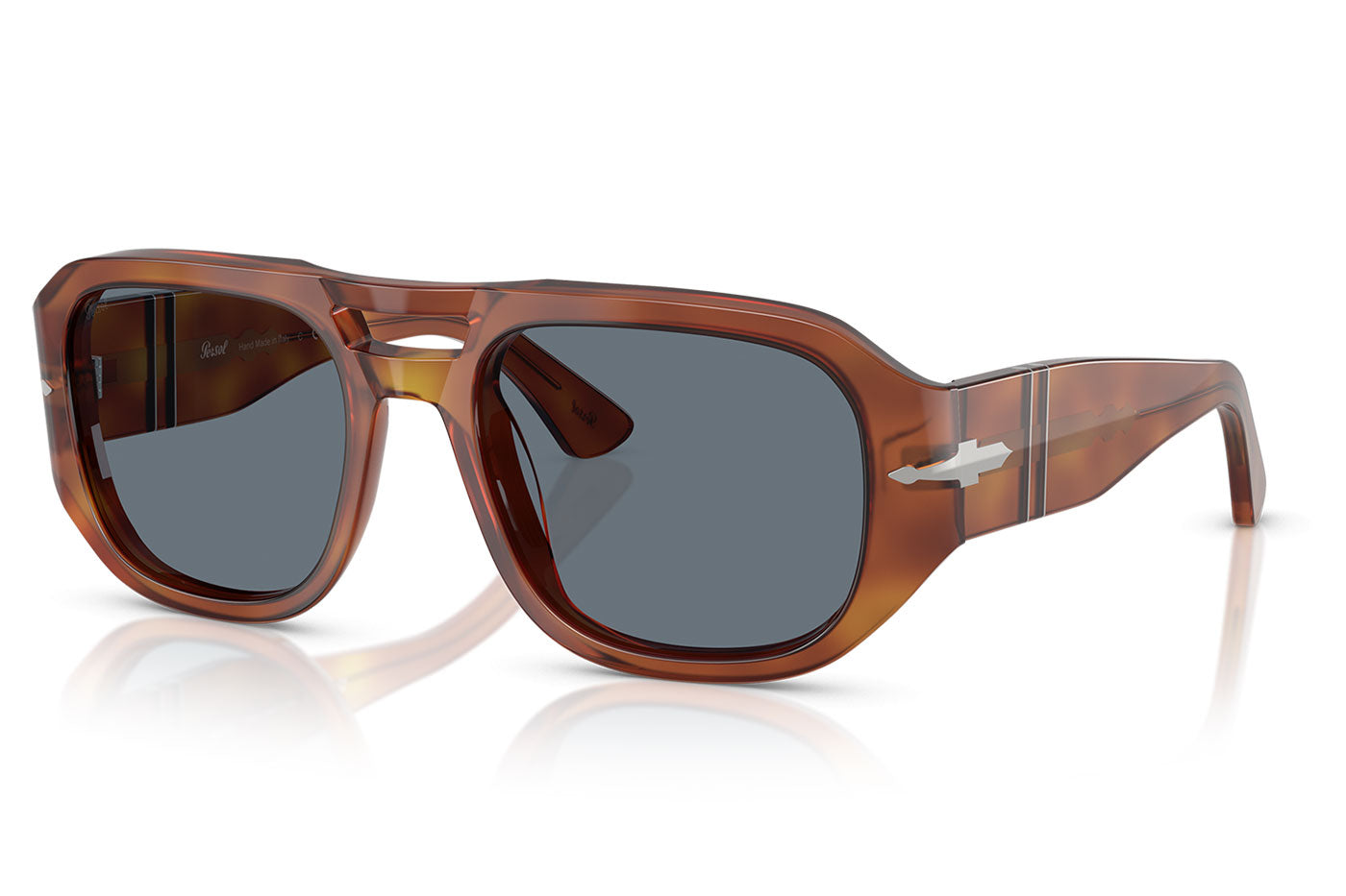 Persol PO3373S Vincent Sunglasses - Terra Di Siena / Light Blue