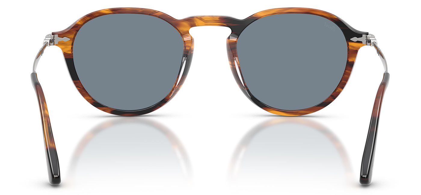 Persol PO3383S Sunglasses - Striped Black & Brown / Light Blue