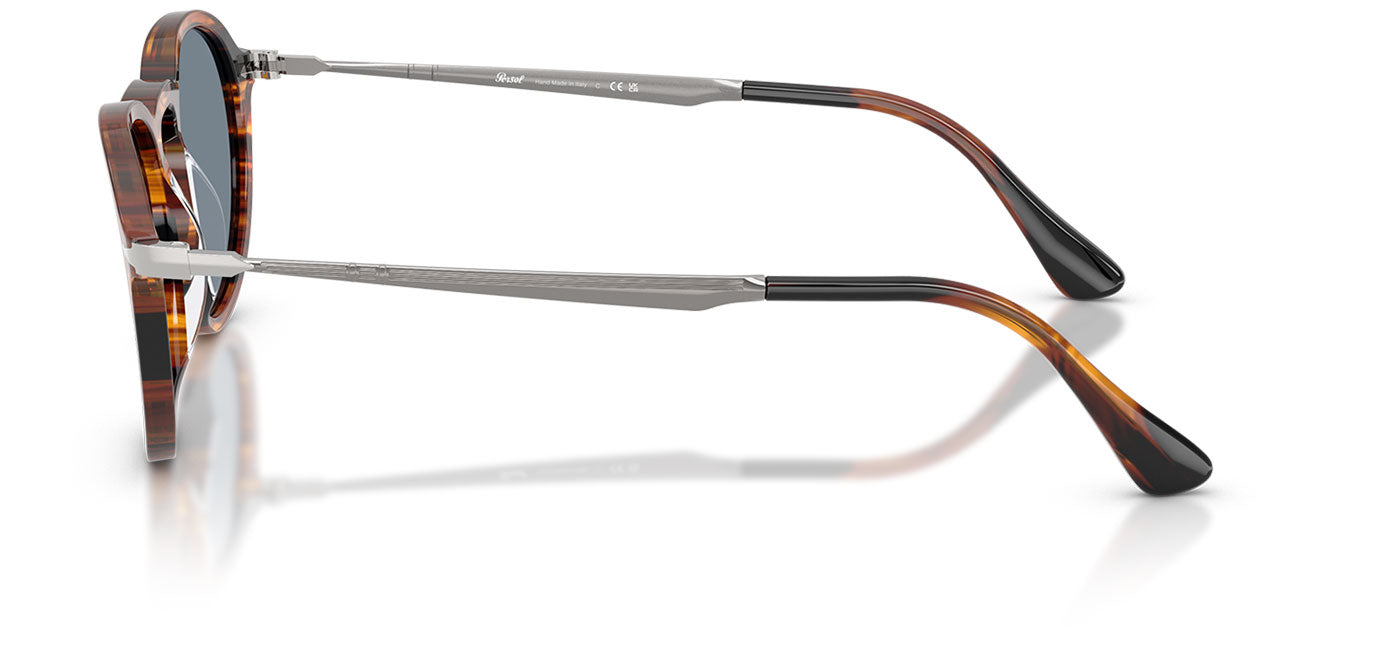 Persol PO3383S Sunglasses - Striped Black & Brown / Light Blue