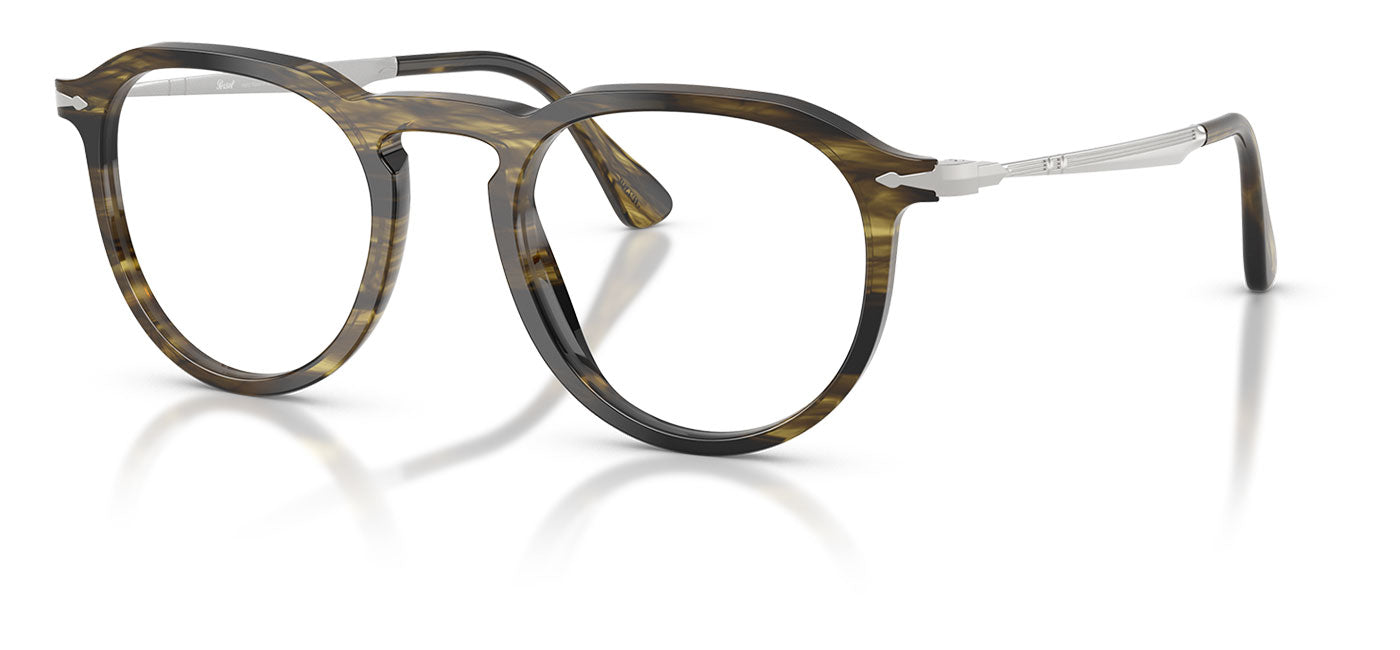 Persol PO3387V Pier Glasses - Striped Black & Olive Green