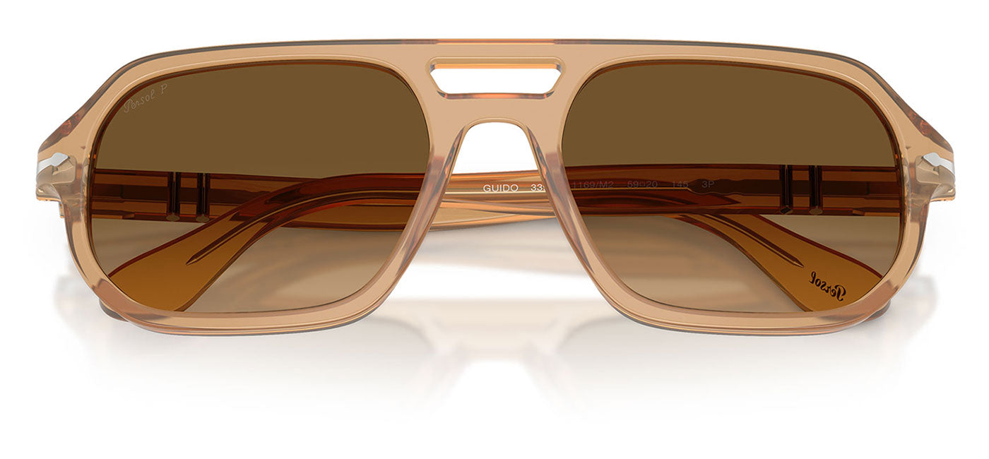 Persol PO3393S Guido Sunglasses - Opal Beige / Brown Gradient Brown