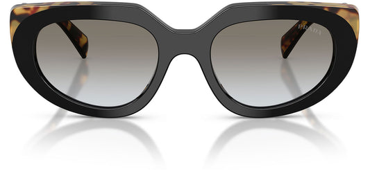 Prada PR D02S Sunglasses - Black & Medium Tortoise / Grey Gradient