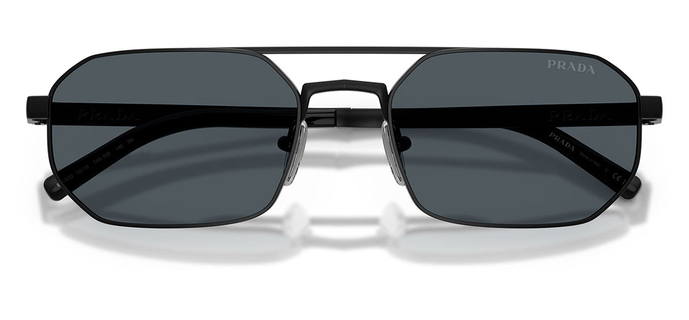 Prada PR D53S Sunglasses - Satin Black / Dark Grey