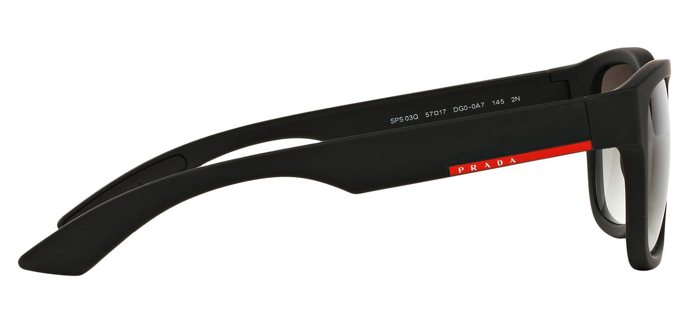 Prada Linea Rossa PS 03QS Sunglasses - Black Rubber / Grey Gradient