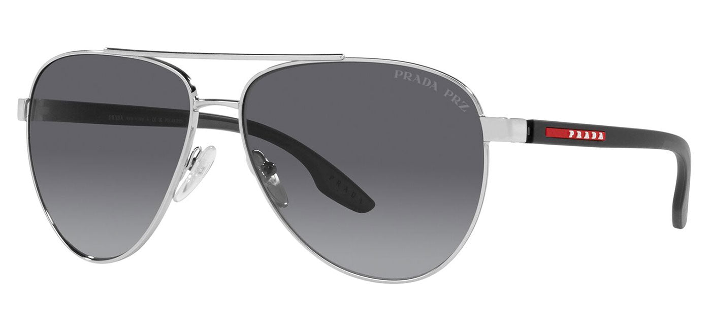 Prada Linea Rossa PS 52YS Sunglasses - Silver / Grey Gradient Polarised