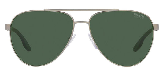 Prada Linea Rossa PS 52YS Sunglasses - Silver / Green