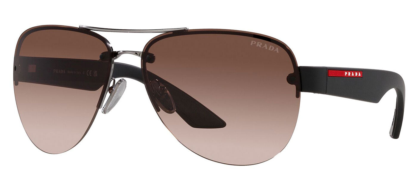 Prada Linea Rossa PS 55YS Sunglasses - Matte Gunmetal / Brown Gradient