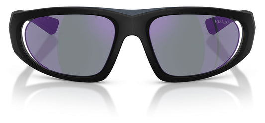Prada Linea Rossa PS B03S Sunglasses - Matte Black / Dark Blue Mirror Violet