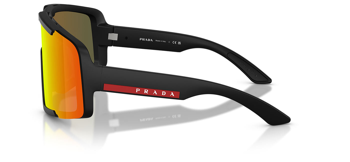 Prada Linea Rossa PS B07S Sunglasses - Matte Black / Dark Brown Mirror