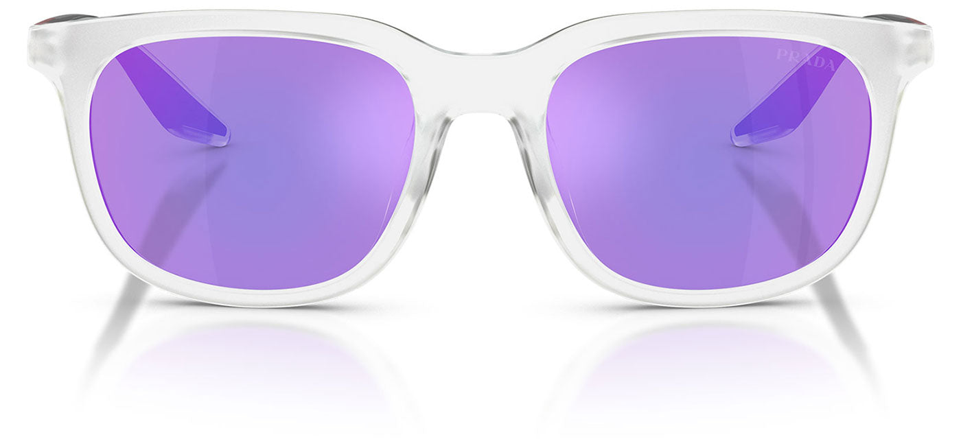 Prada Linea Rossa PS B09SU Sunglasses - Matte Transparent / Violet & Green
