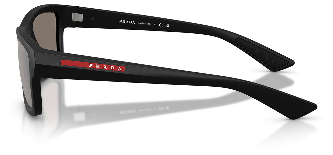 Prada Linea Rossa PS B10S Sunglasses - Matte Black / Light Grey Mirror Silver