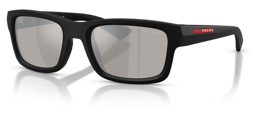 Prada Linea Rossa PS B10S Sunglasses - Matte Black / Light Grey Mirror Silver