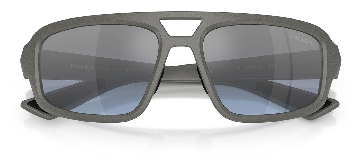 Prada Linea Rossa PS B11SU Sunglasses - Metal Grey / Light Blue Mirror Silver Gradient