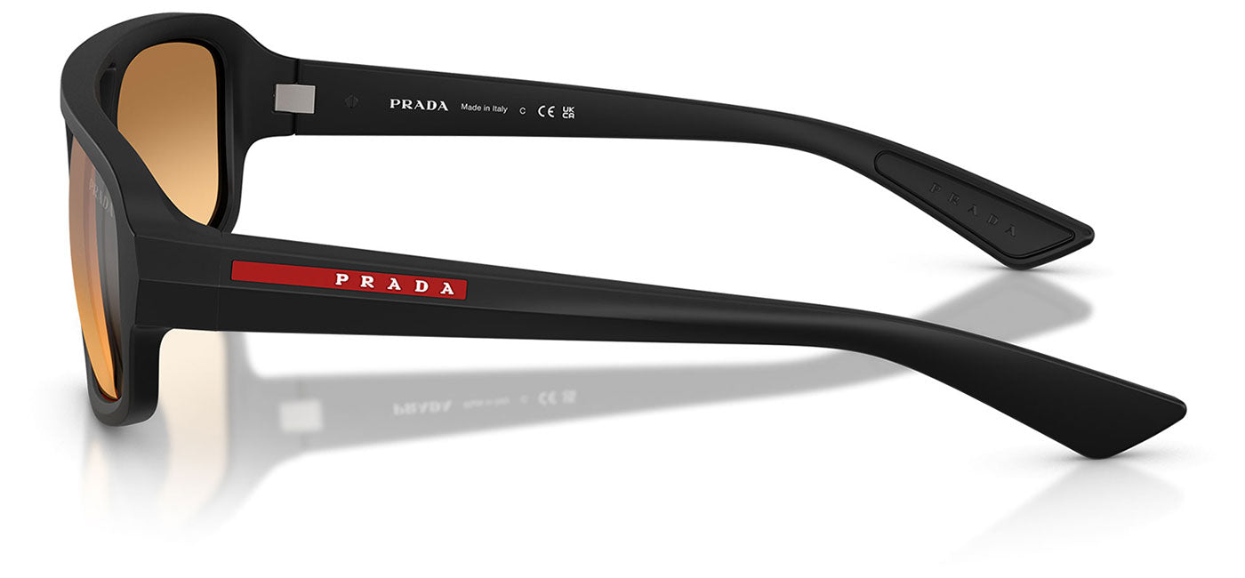 Prada Linea Rossa PS B11SU Sunglasses - Matte Black / Orange Mirror Silver Gradient