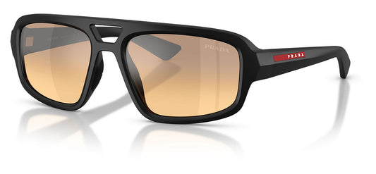 Prada Linea Rossa PS B11SU Sunglasses - Matte Black / Orange Mirror Silver Gradient