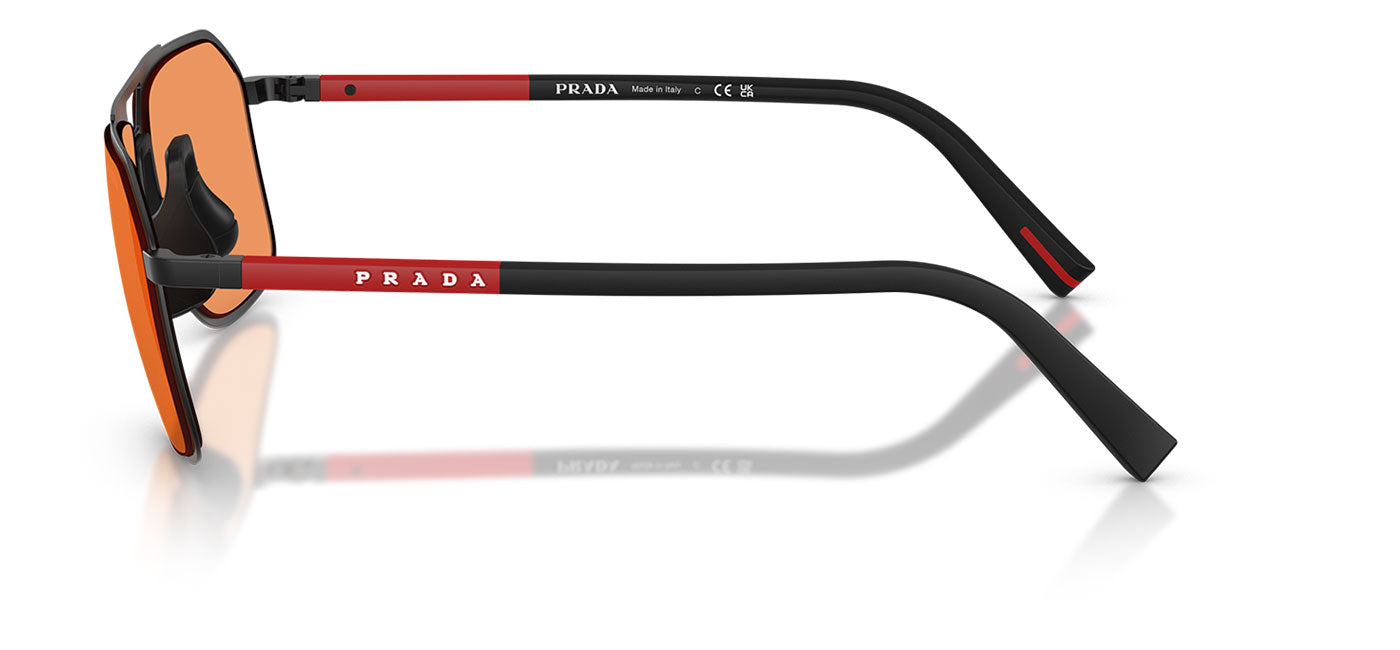Prada Linea Rossa PS B51S Sunglasses - Matte Black / Orange