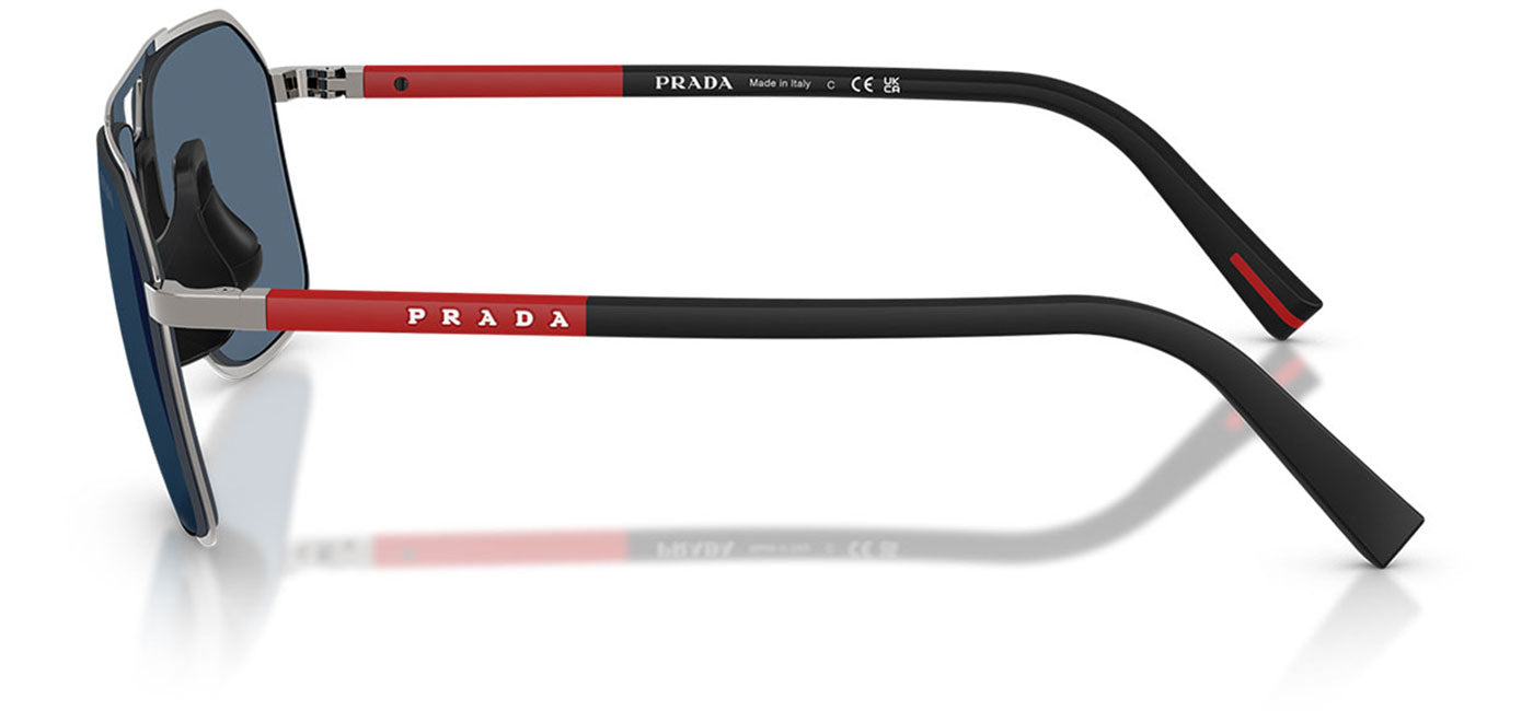 Prada Linea Rossa PS B51S Sunglasses - Gunmetal / Dark Blue