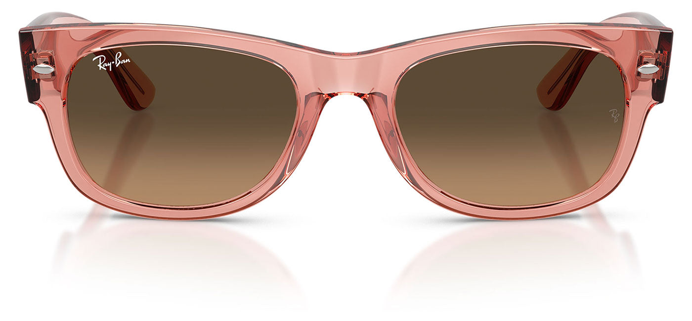 Ray-Ban RB0832S Mega Wayfarer II Sunglasses - Transparent Pink / Light Brown Gradient Black