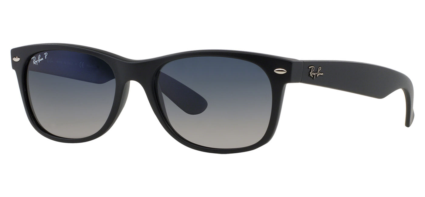 Ray-Ban RB2132 New Wayfarer Sunglasses - Matte Black / Blue-Grey Gradient Polarised
