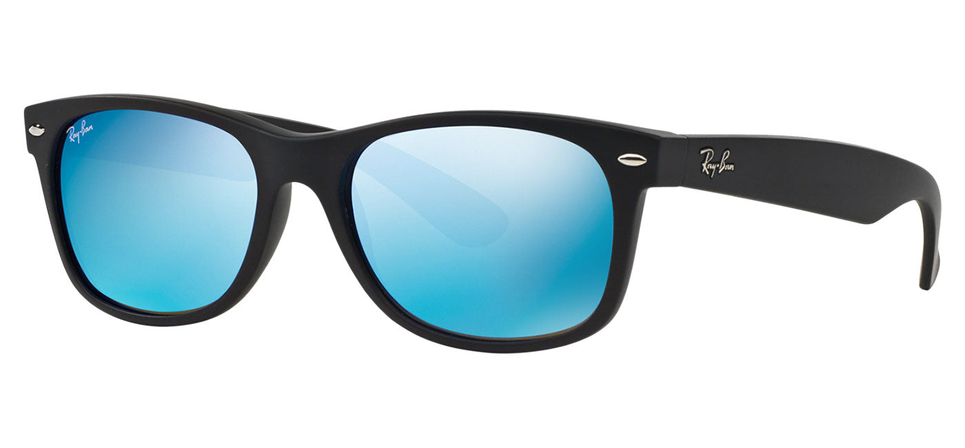 Ray-Ban RB2132 New Wayfarer Sunglasses - Matte Black / Blue Flash