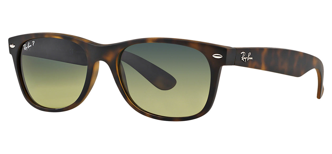 Ray-Ban RB2132 New Wayfarer Sunglasses - Matte Tortoise / Blue-Green Gradient Polarised