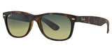 Ray-Ban RB2132 New Wayfarer Sunglasses - Matte Tortoise / Blue-Green Gradient Polarised