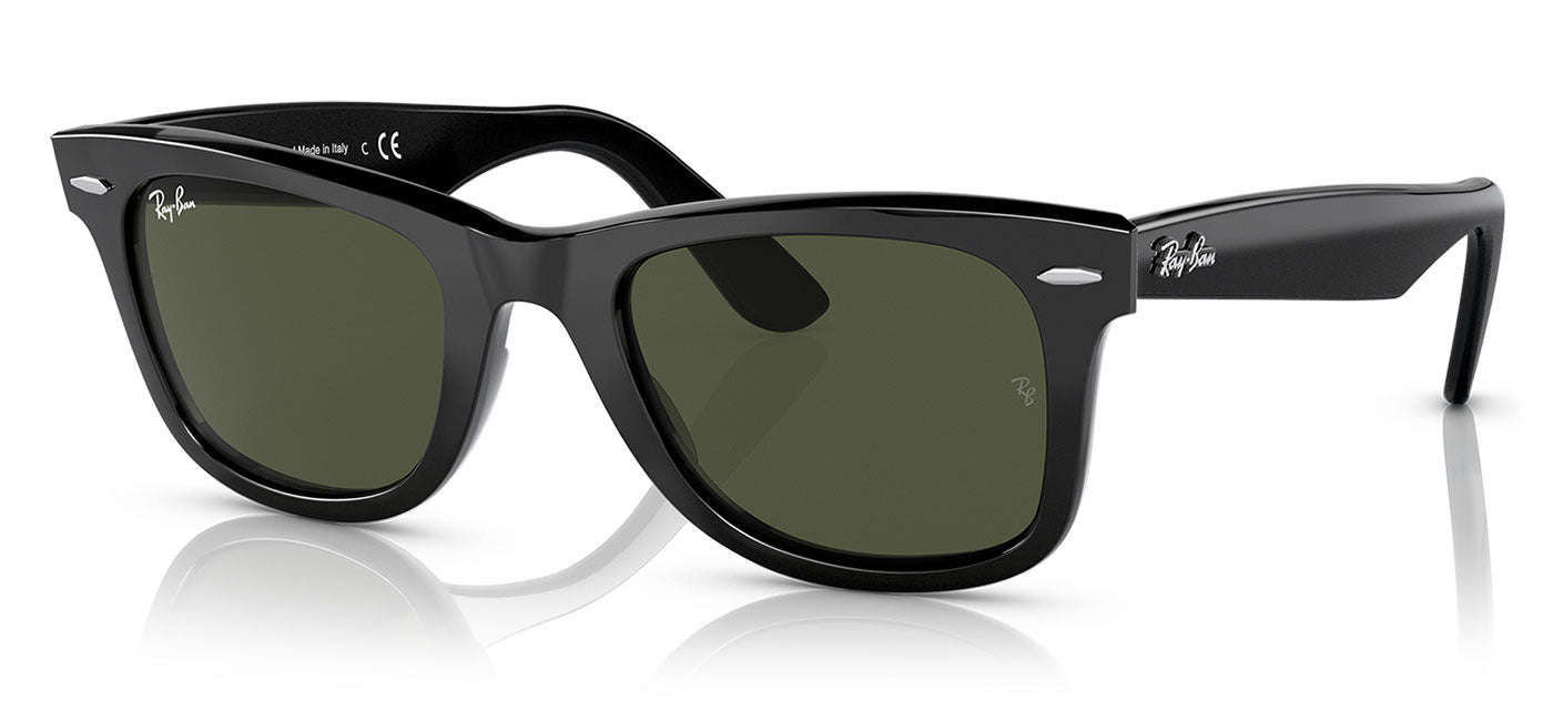 Ray-Ban RB2140 Original Wayfarer Sunglasses - Black / Green G-15