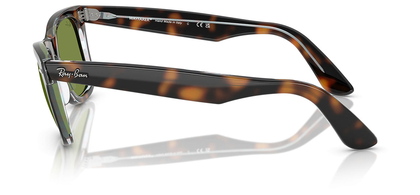Ray-Ban RB2140 Original Wayfarer Sunglasses - Dark Havana On Multicolour / Green