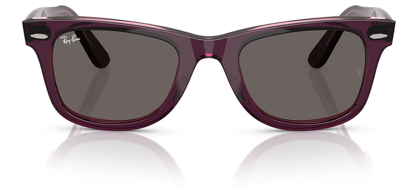 Ray-Ban RB2140 Original Wayfarer Sunglasses - Violet On Transparent Pink / Dark Grey