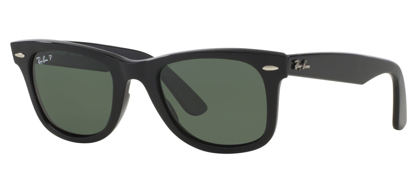 Ray-Ban RB2140 Original Wayfarer Sunglasses - Black / Green Polarised