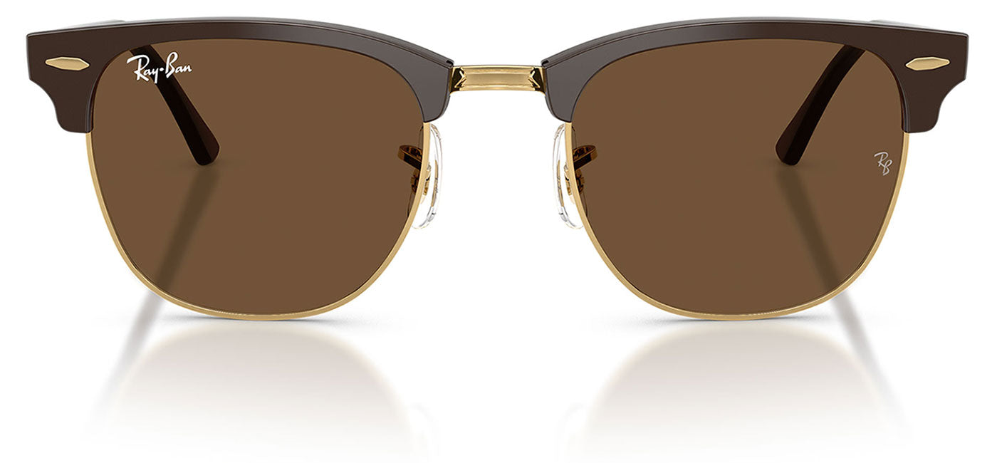 Ray-Ban RB3016 Clubmaster Sunglasses - Brown & Gold / Dark Brown